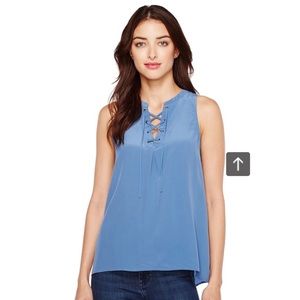 NWT Joie Deasia 100% Silk Sailor Blue Top